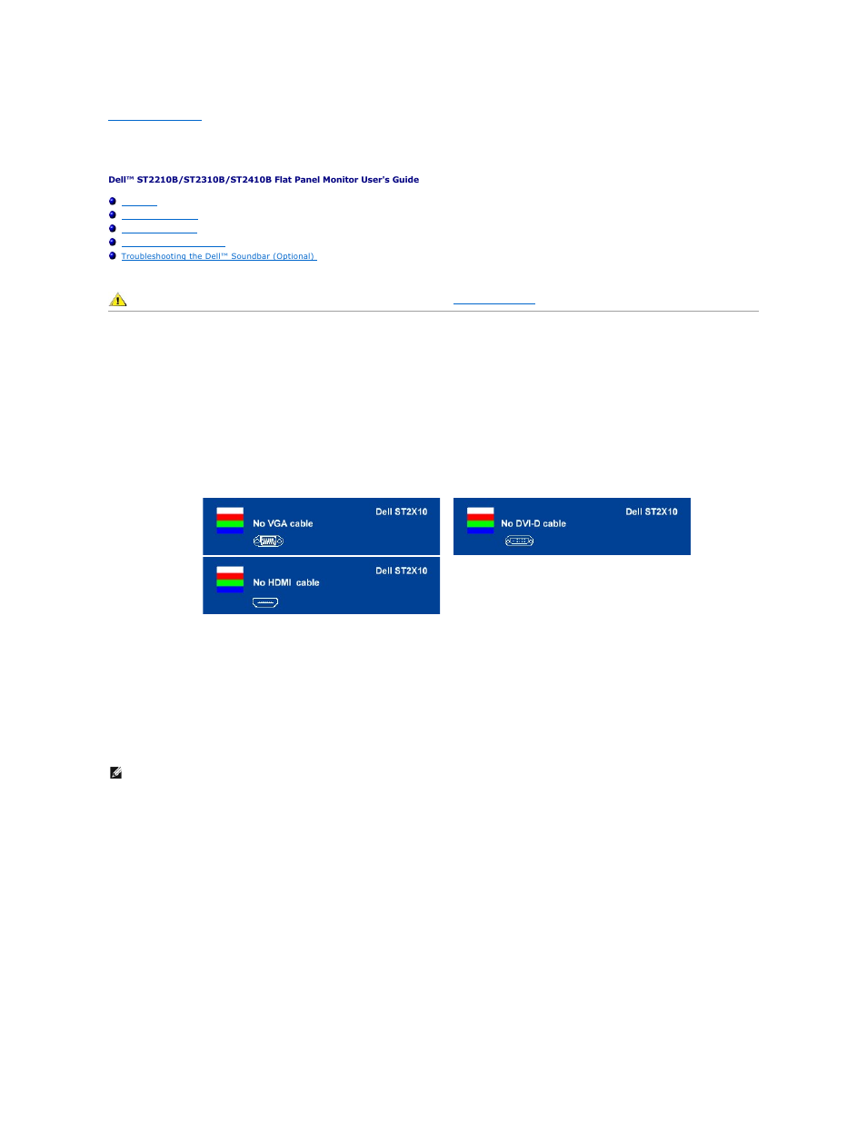 Solving problems, Self-test, Built-in diagnostics | Dell ST2410B Monitor User Manual | Page 30 / 33