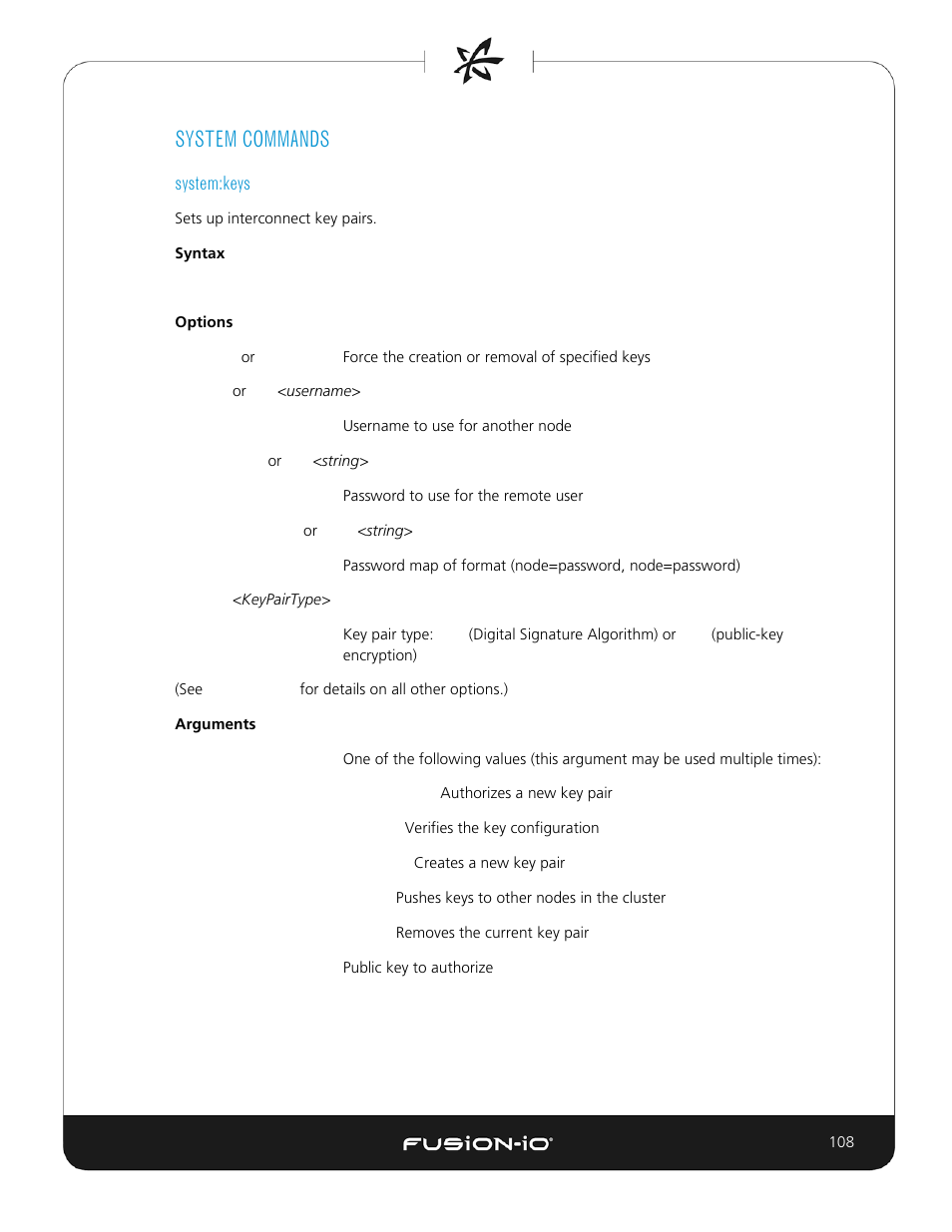 System commands, System:keys | Dell Acceleration Appliances for Databases User Manual | Page 108 / 156