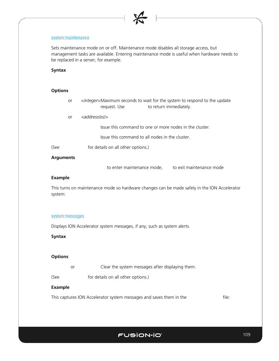 System:maintenance, System:messages | Dell Acceleration Appliances for Databases User Manual | Page 109 / 156