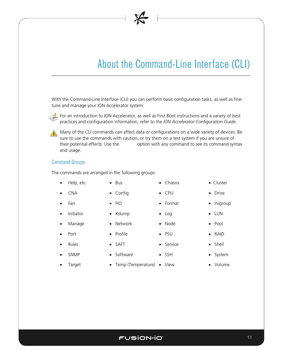 About the command-line interface (cli), Command groups | Dell Acceleration Appliances for Databases User Manual | Page 11 / 156