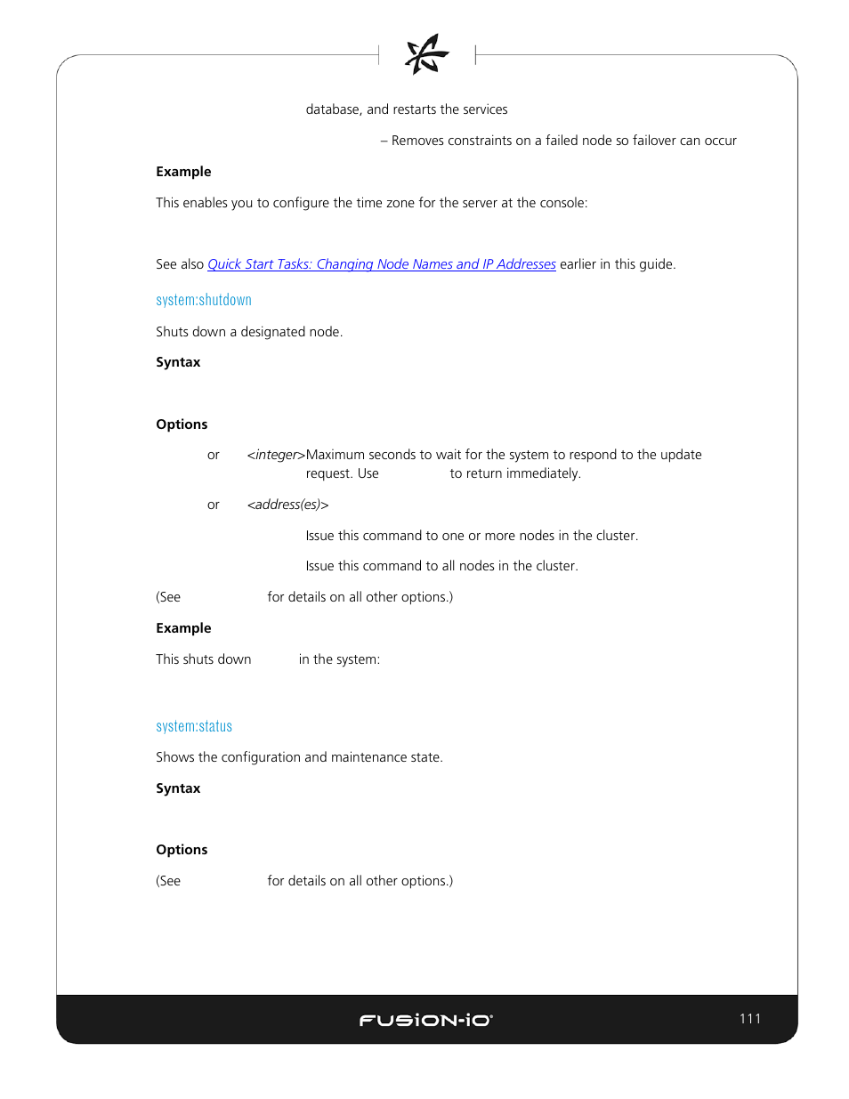System:shutdown, System:status | Dell Acceleration Appliances for Databases User Manual | Page 111 / 156