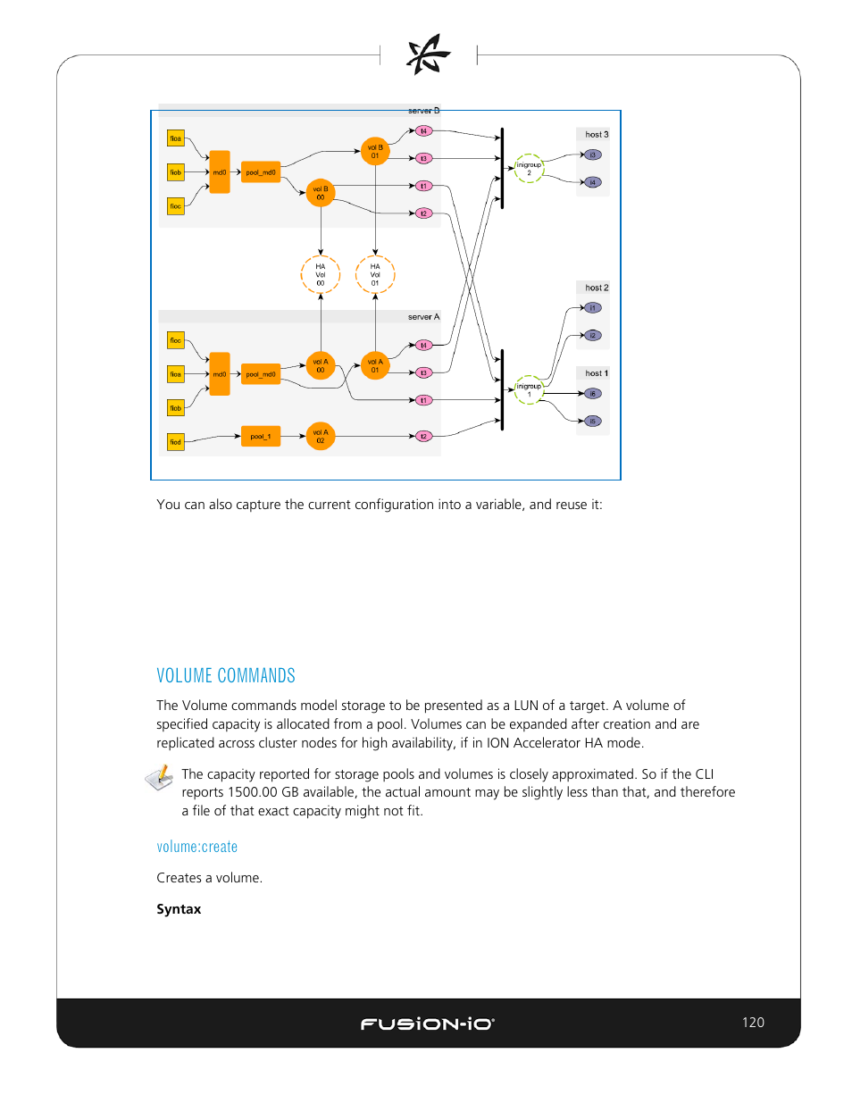 Volume commands, Volume:create | Dell Acceleration Appliances for Databases User Manual | Page 120 / 156