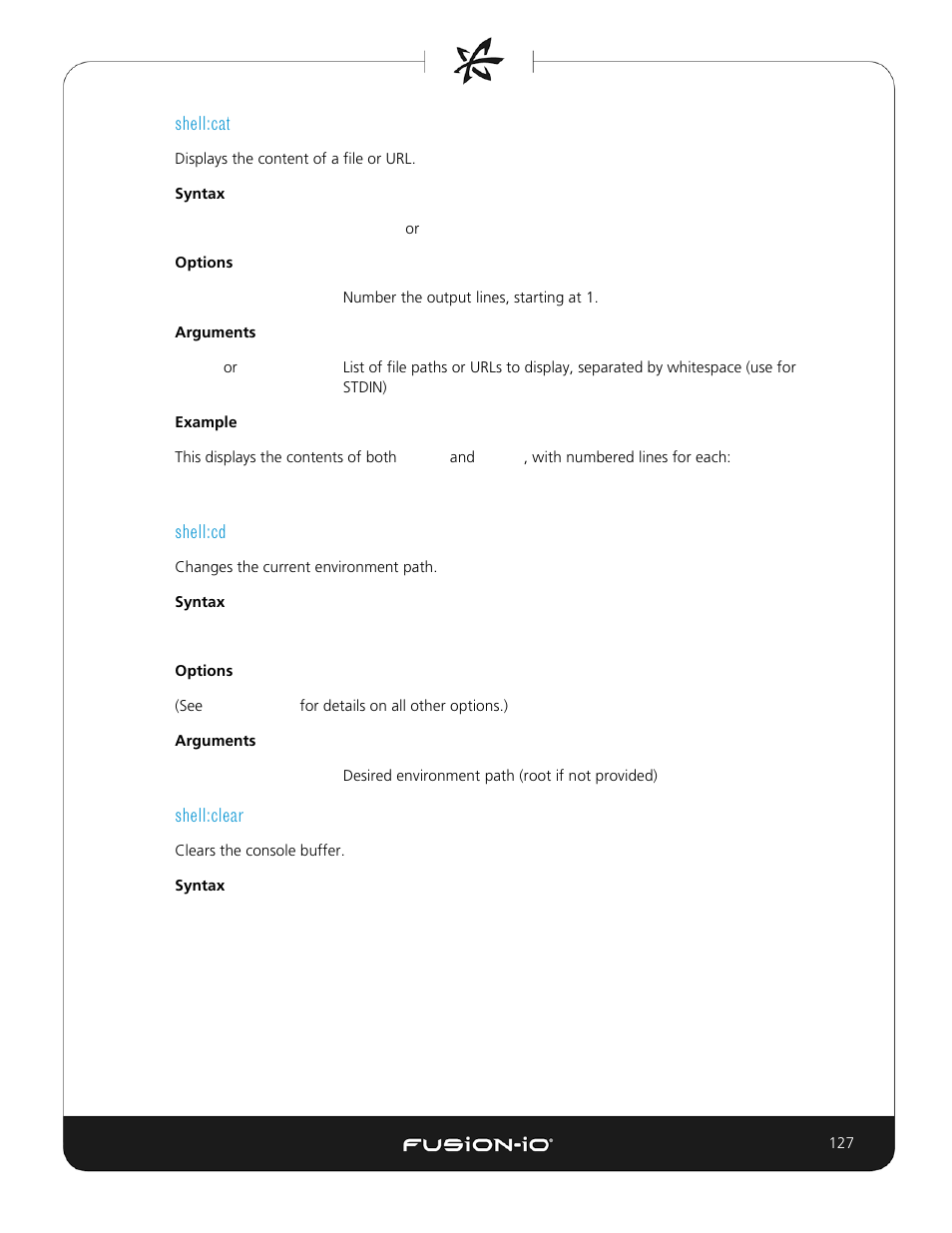 Shell:cat, Shell:cd, Shell:clear | Dell Acceleration Appliances for Databases User Manual | Page 127 / 156