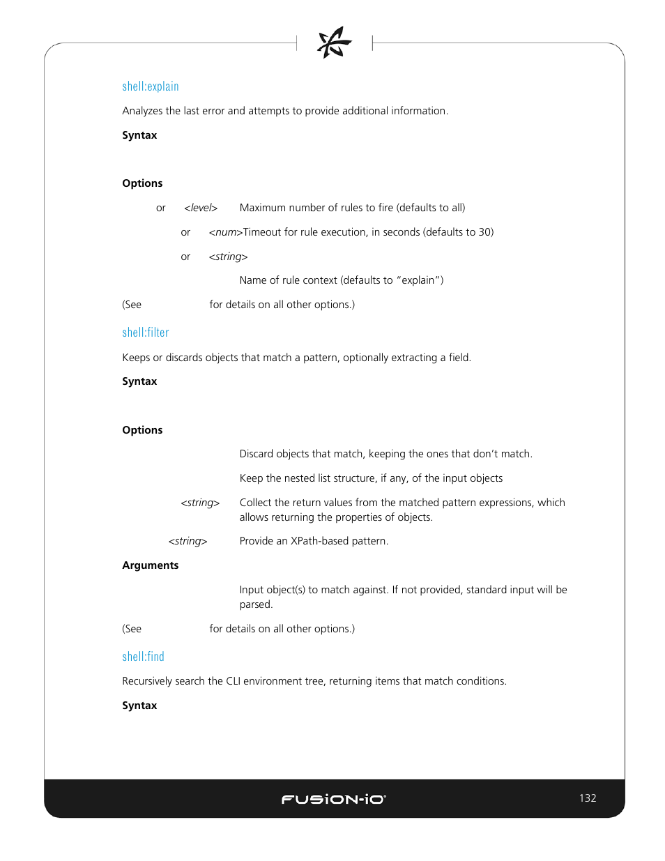 Shell:explain, Shell:filter, Shell:find | Dell Acceleration Appliances for Databases User Manual | Page 132 / 156