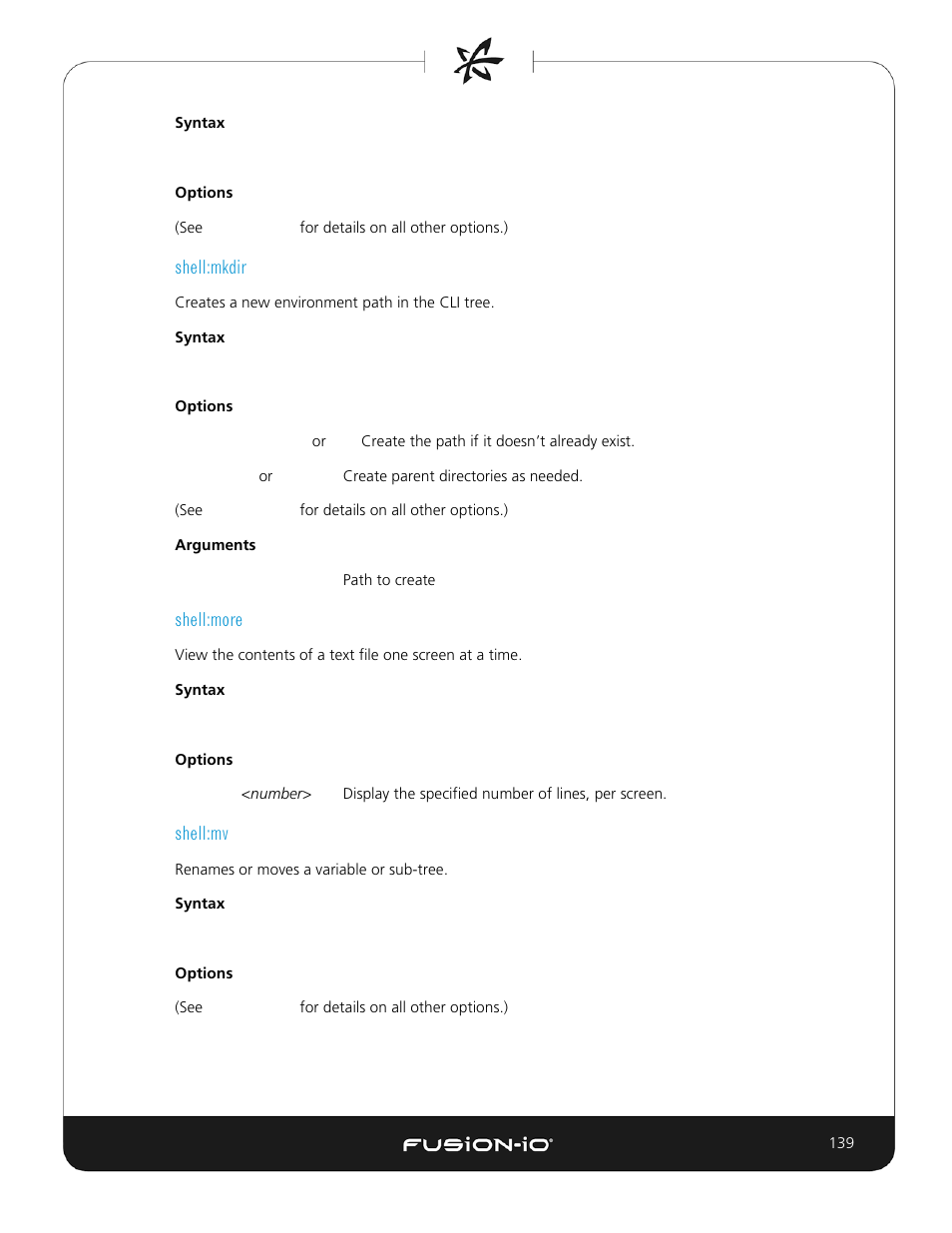 Shell:mkdir, Shell:more, Shell:mv | Dell Acceleration Appliances for Databases User Manual | Page 139 / 156