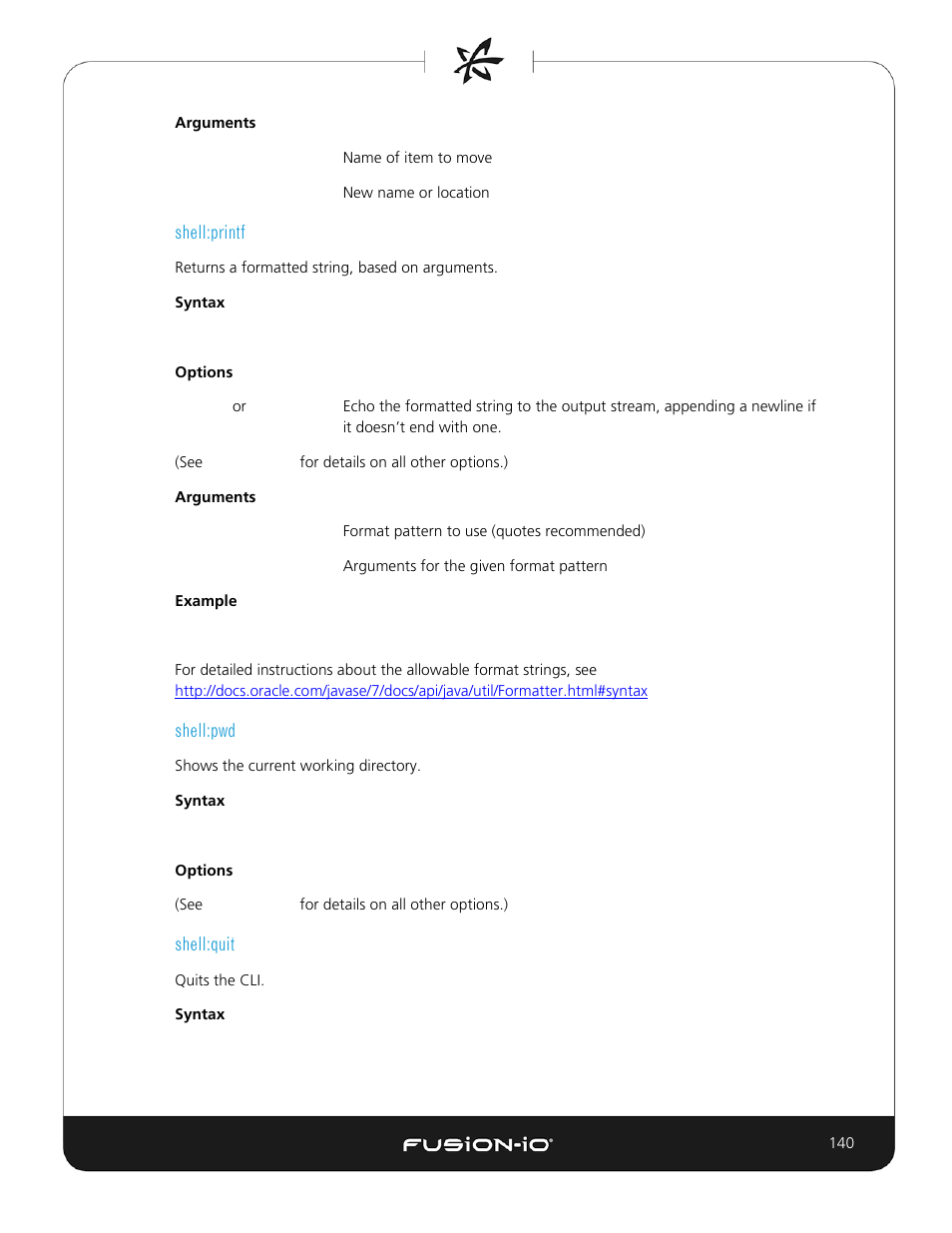 Shell:printf, Shell:pwd, Shell:quit | Dell Acceleration Appliances for Databases User Manual | Page 140 / 156
