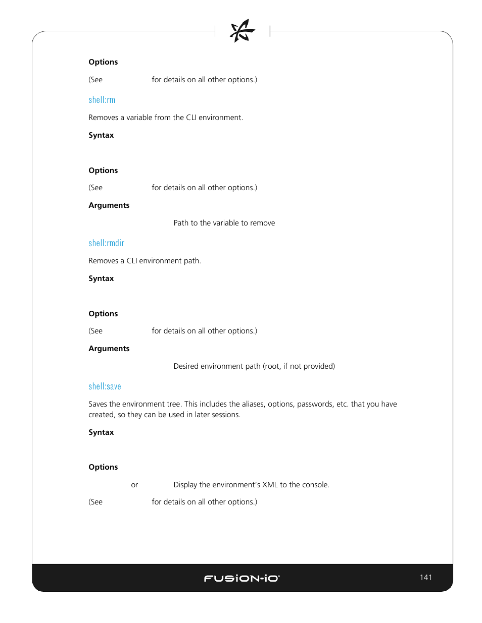 Shell:rm, Shell:rmdir, Shell:save | Shell:seq | Dell Acceleration Appliances for Databases User Manual | Page 141 / 156