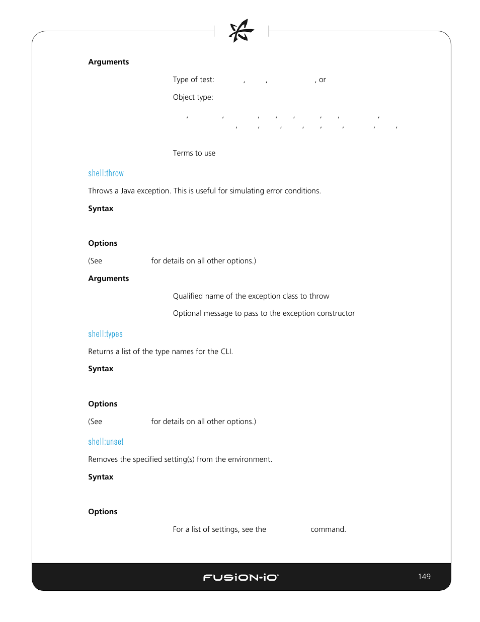 Shell:throw, Shell:types, Shell:unset | Dell Acceleration Appliances for Databases User Manual | Page 149 / 156
