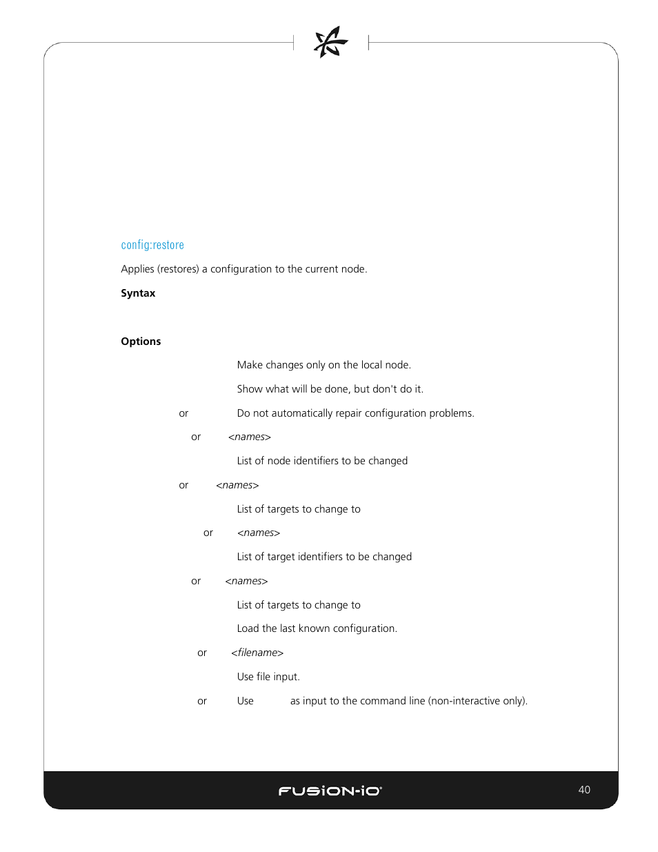 Config:restore | Dell Acceleration Appliances for Databases User Manual | Page 40 / 156