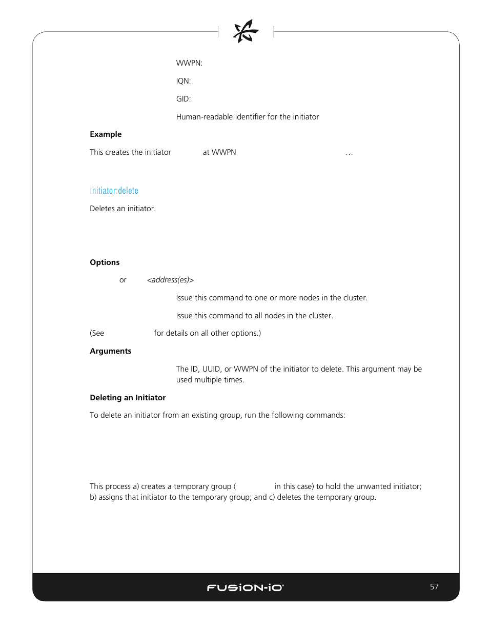 Initiator:delete | Dell Acceleration Appliances for Databases User Manual | Page 57 / 156
