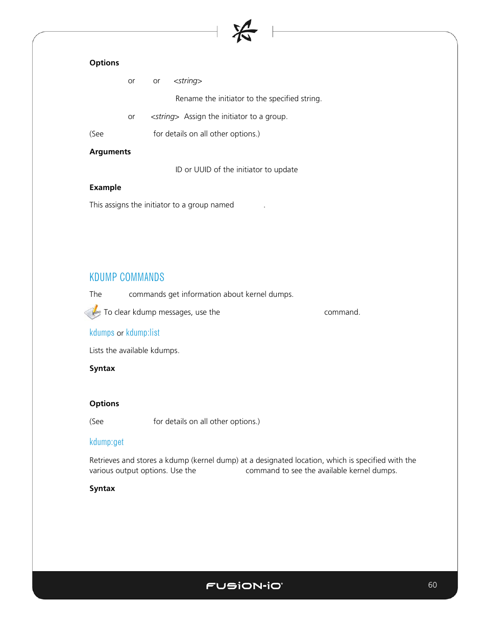 Kdump commands, Kdumps or kdump:list, Kdump:get | Dell Acceleration Appliances for Databases User Manual | Page 60 / 156