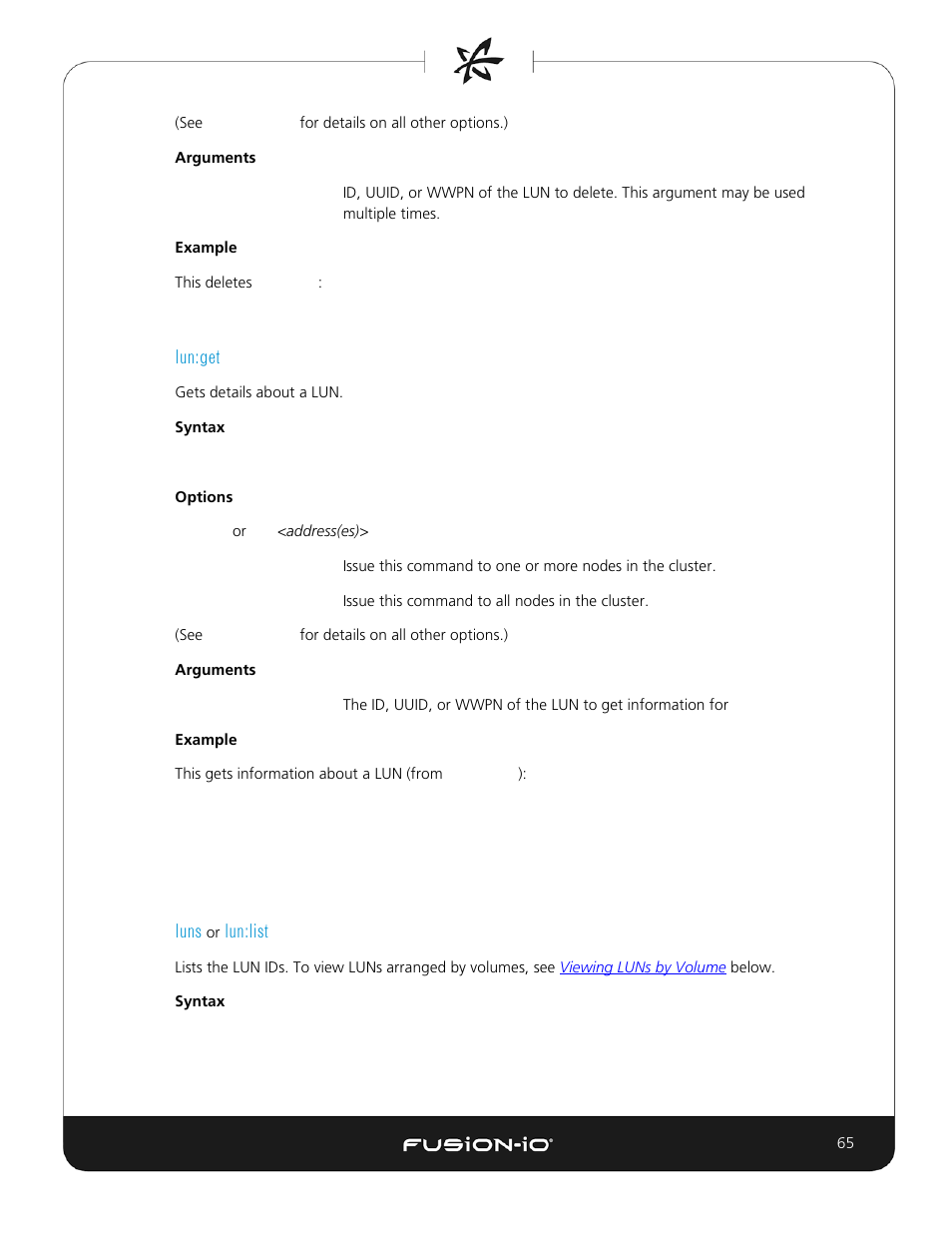 Lun:get, Luns or lun:list | Dell Acceleration Appliances for Databases User Manual | Page 65 / 156