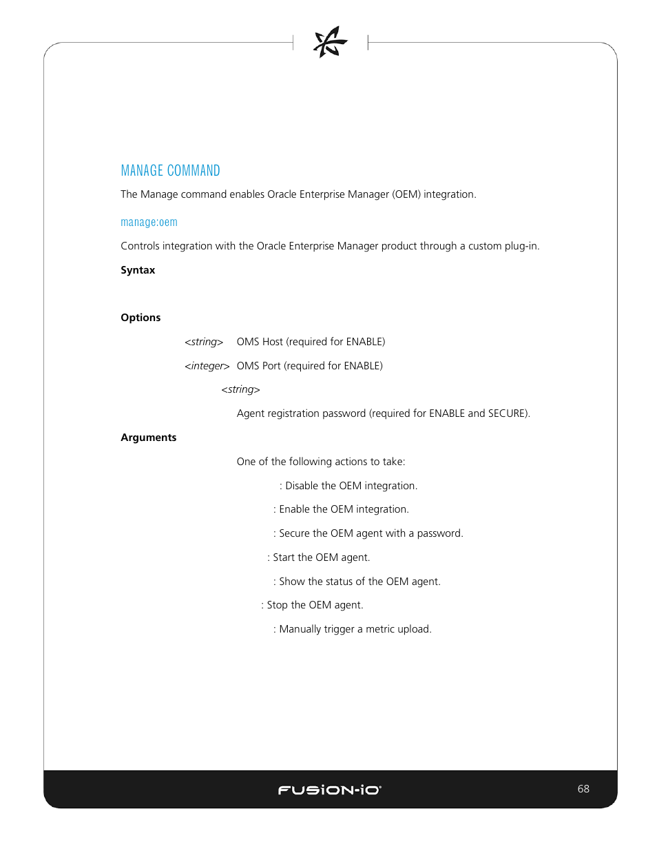 Manage command, Manage:oem | Dell Acceleration Appliances for Databases User Manual | Page 68 / 156