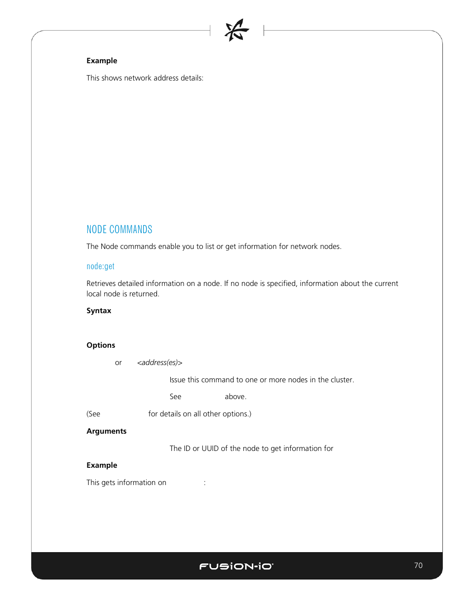 Node commands, Node:get | Dell Acceleration Appliances for Databases User Manual | Page 70 / 156