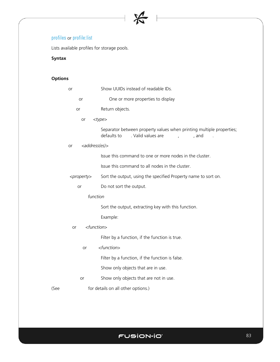 Profiles or profile:list | Dell Acceleration Appliances for Databases User Manual | Page 83 / 156