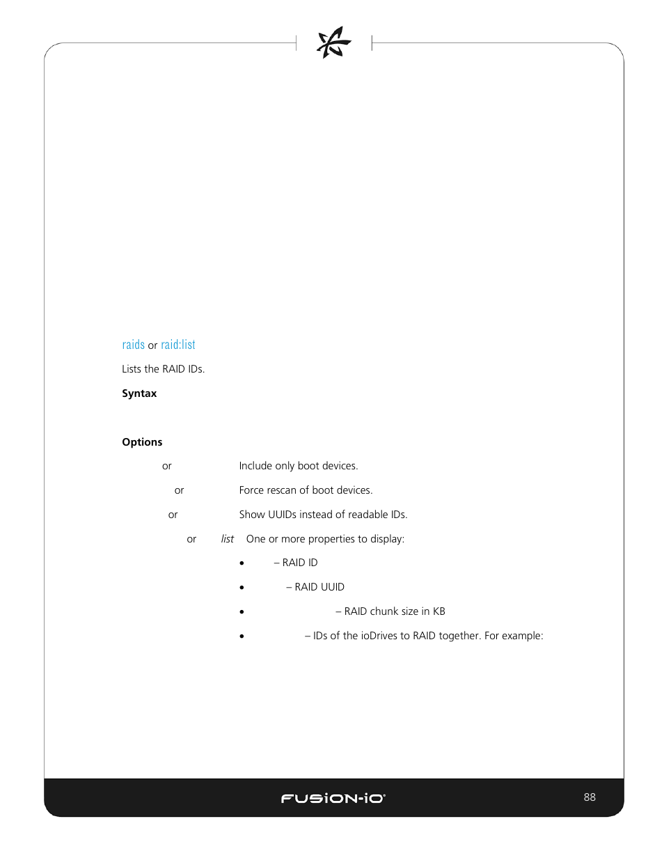 Raids or raid:list, Raids, Raid:list | Dell Acceleration Appliances for Databases User Manual | Page 88 / 156