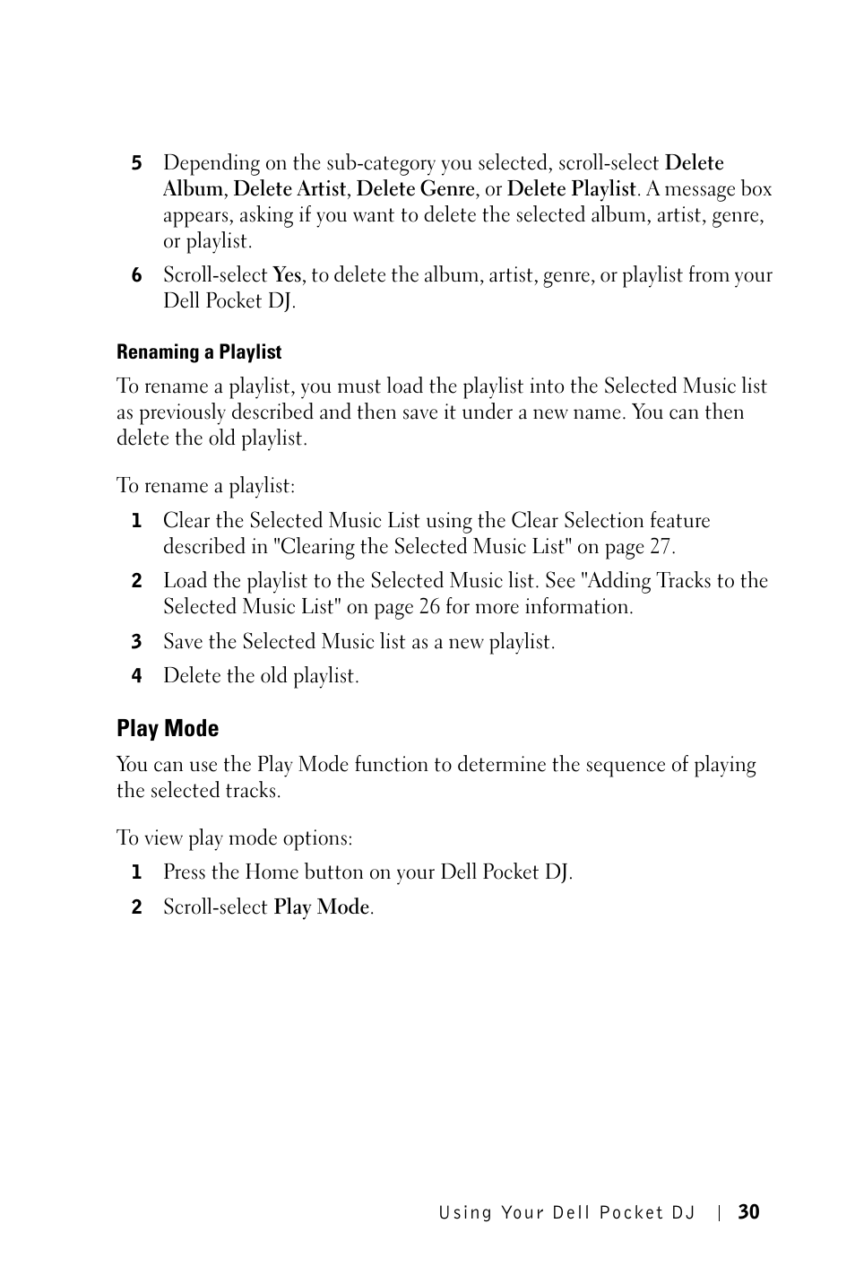 Play mode | Dell Pocket DJ User Manual | Page 30 / 51