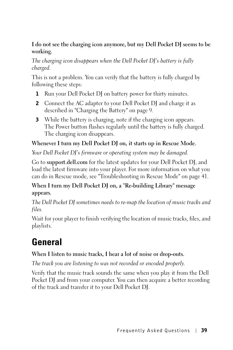 General | Dell Pocket DJ User Manual | Page 39 / 51