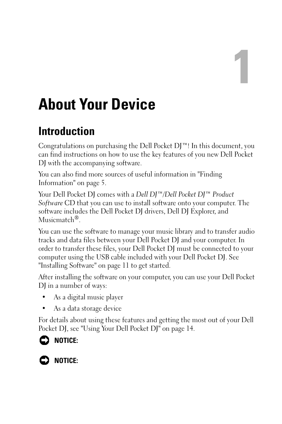 About your device, Introduction | Dell Pocket DJ User Manual | Page 6 / 51