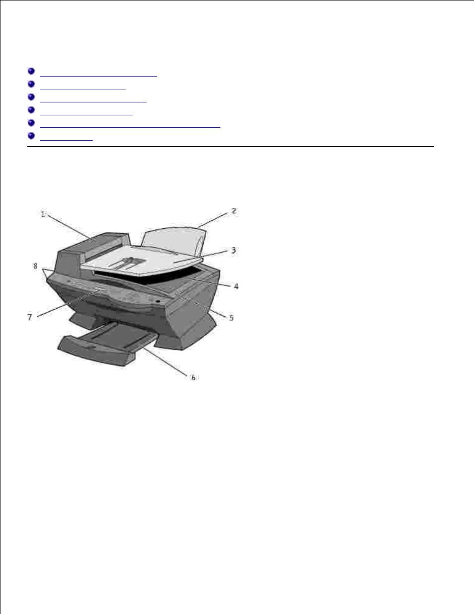 Getting started, Understanding the printer parts | Dell A960 All In One Personal Printer User Manual | Page 5 / 95