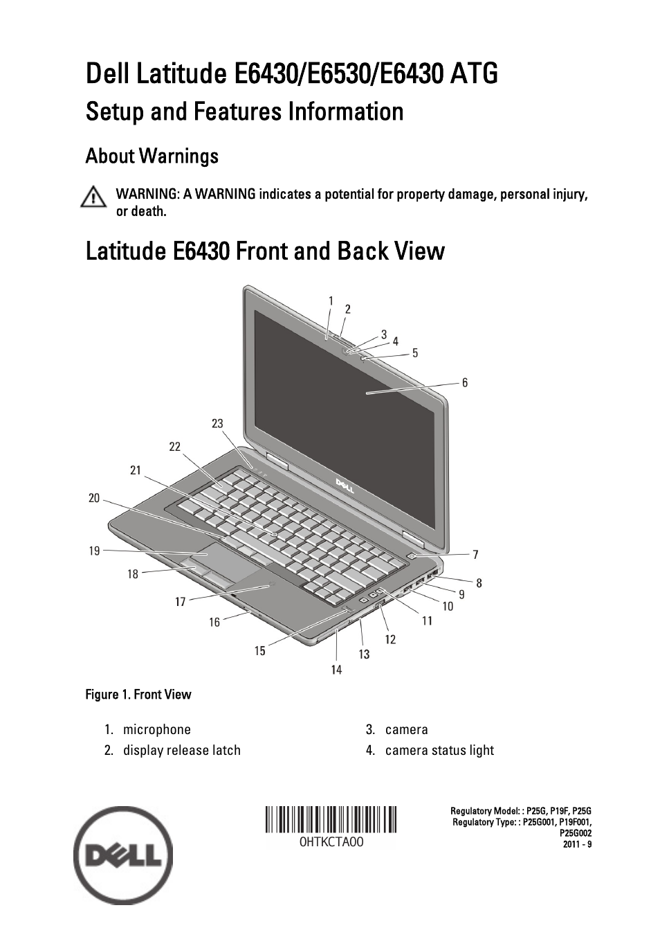 Dell Latitude E6430 ATG (Mid 2012) User Manual | 11 pages