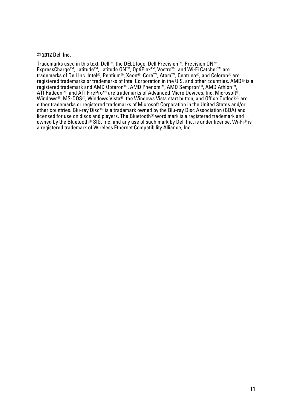 Dell Latitude E6430 ATG (Mid 2012) User Manual | Page 11 / 11