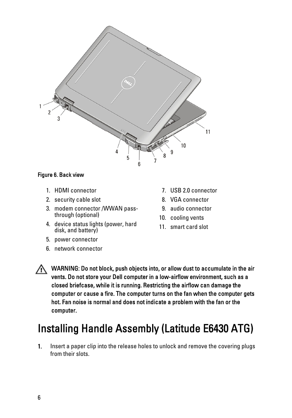 Installing handle assembly (latitude e6430 atg) | Dell Latitude E6430 ATG (Mid 2012) User Manual | Page 6 / 11
