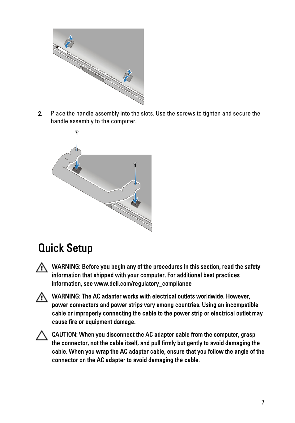 Quick setup | Dell Latitude E6430 ATG (Mid 2012) User Manual | Page 7 / 11