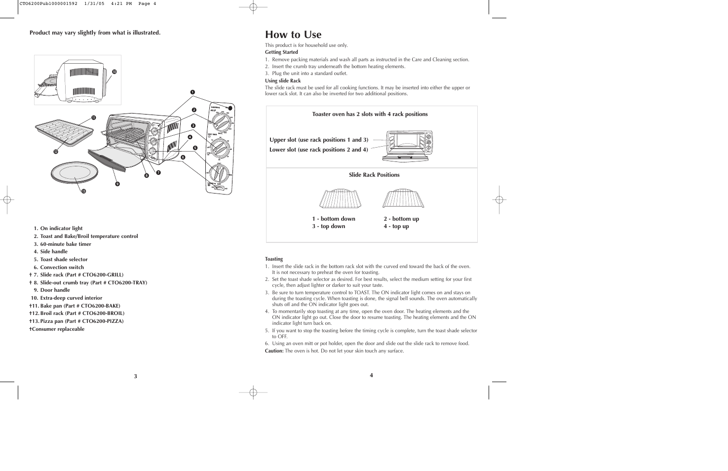 How to use | Black & Decker CTO6200 Series User Manual | Page 3 / 13