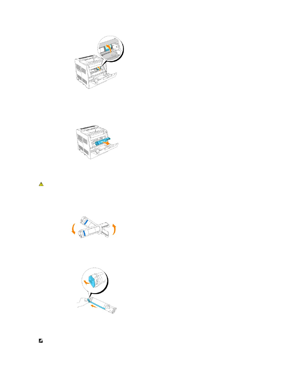 Installing the new toner cartridge | Dell 3010cn Color Laser Printer User Manual | Page 42 / 122