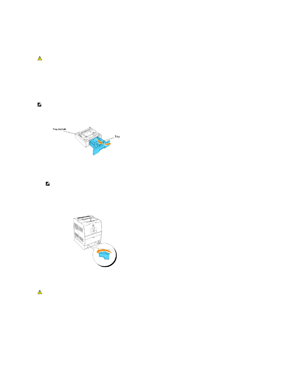 Installing the optional tray module | Dell 3010cn Color Laser Printer User Manual | Page 45 / 122