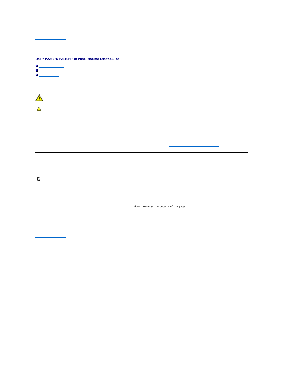 Appendix, Warning: safety instructions, Contacting dell | Dell P2210H Monitor User Manual | Page 13 / 38