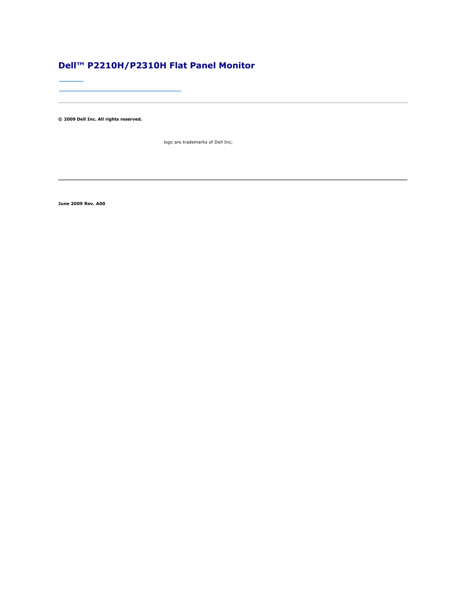 Dell P2210H Monitor User Manual | Page 29 / 38