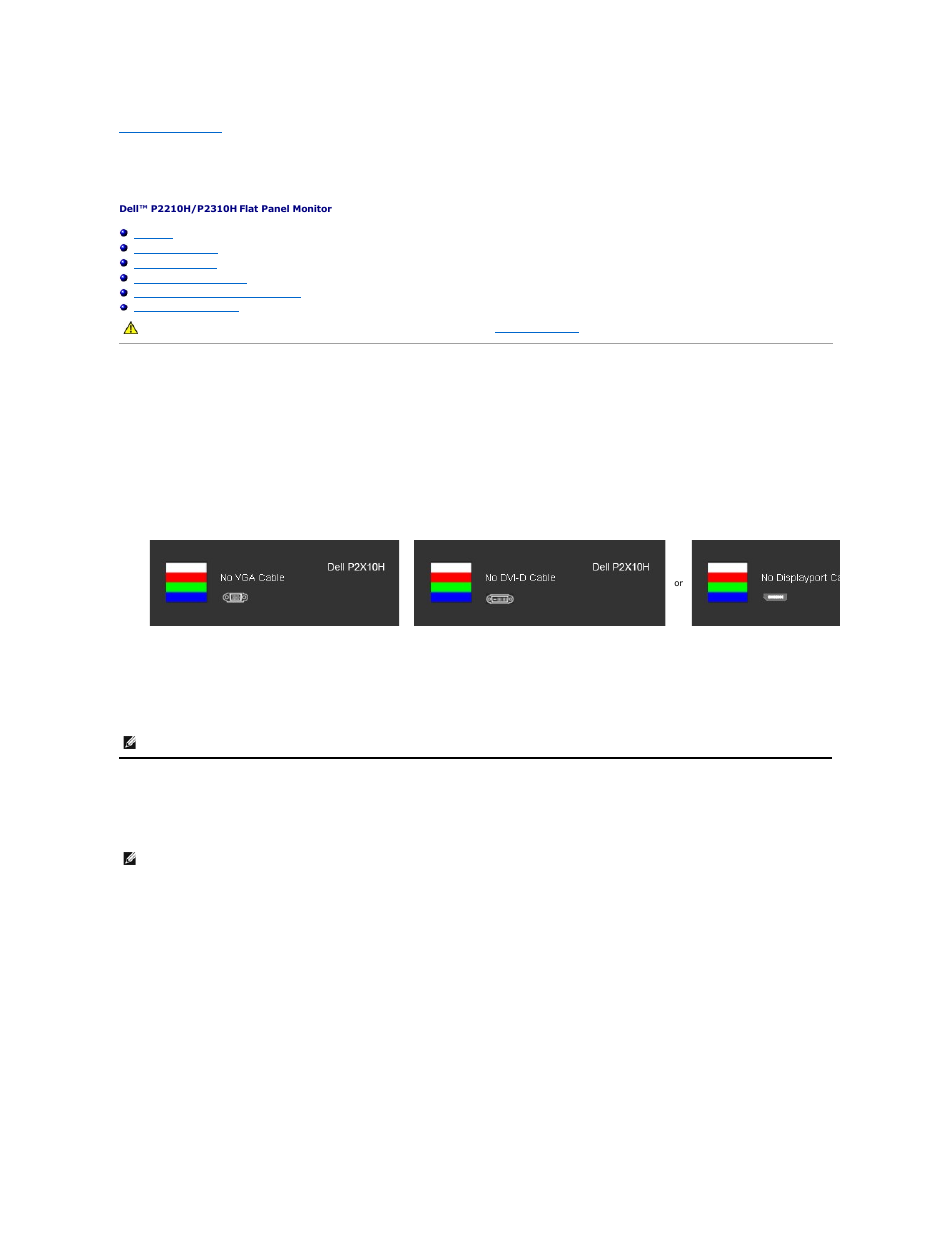 Troubleshooting, Self-test, Built-in diagnostics | Dell P2210H Monitor User Manual | Page 35 / 38