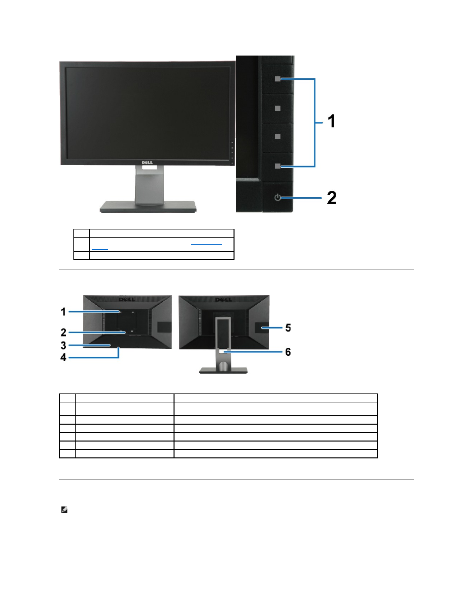 Back view, Label card view | Dell P2210H Monitor User Manual | Page 4 / 38
