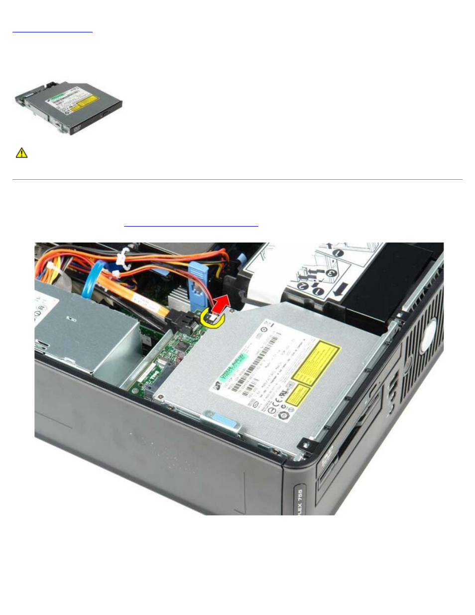 Optical drive, Removing the optical drive | Dell OptiPlex 780 User Manual | Page 42 / 74