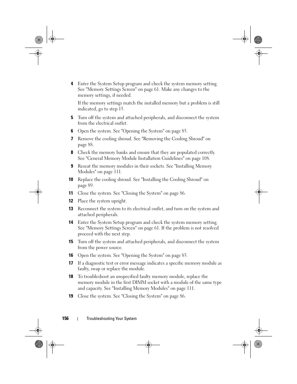 Go to step 15 if an error message appear | Dell PowerEdge T310 User Manual | Page 156 / 194