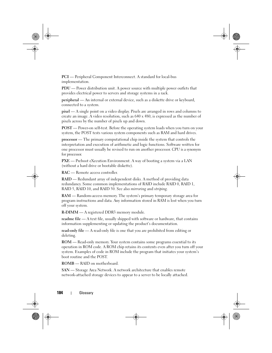 Dell PowerEdge T310 User Manual | Page 184 / 194