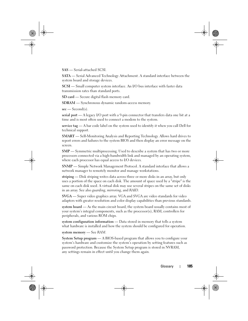 Dell PowerEdge T310 User Manual | Page 185 / 194