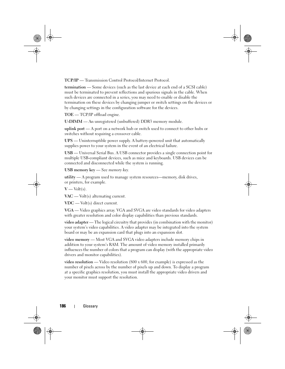 Dell PowerEdge T310 User Manual | Page 186 / 194