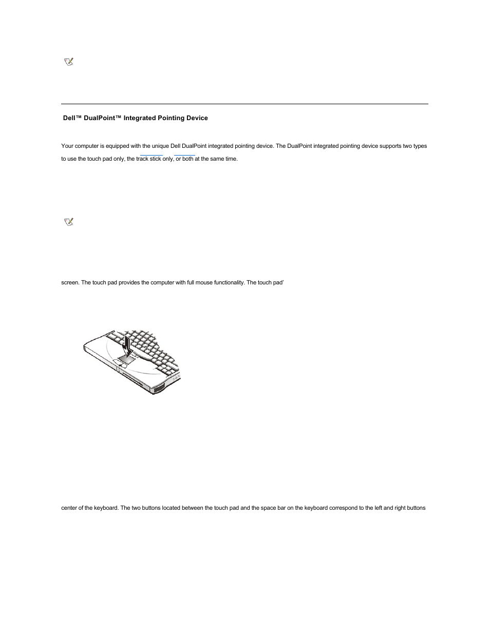 Dell dualpoint integrated pointing device | Dell Inspiron 3700 User Manual | Page 20 / 185