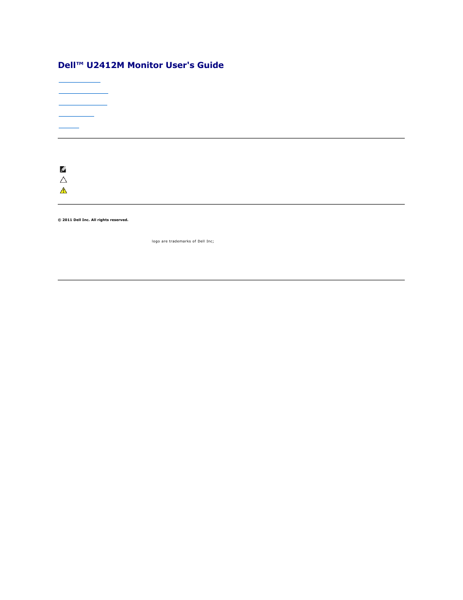 Dell U2412M Monitor User Manual | 42 pages