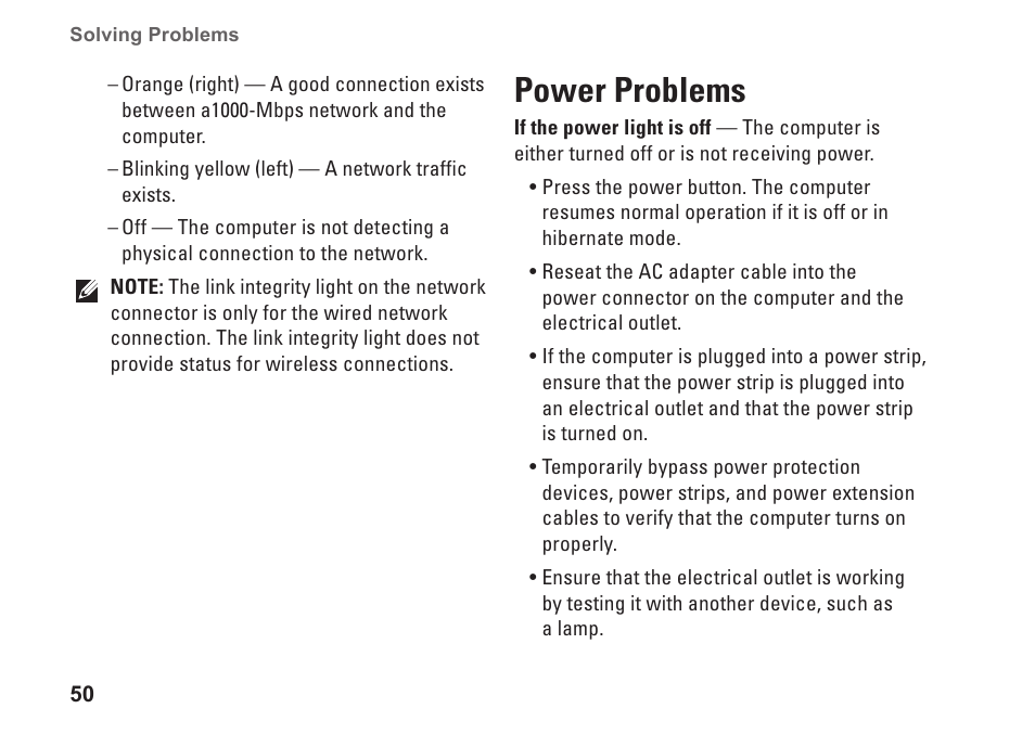 Power problems | Dell Studio 1747 (Late 2009) User Manual | Page 52 / 102