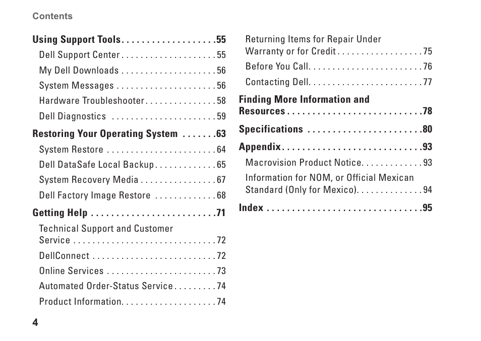 Dell Studio 1747 (Late 2009) User Manual | Page 6 / 102