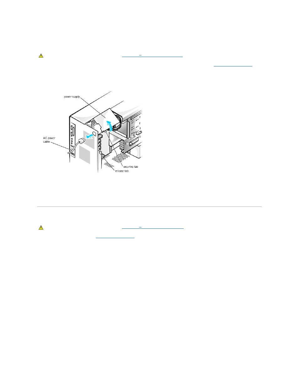 Power supply, Front panel | Dell OptiPlex GX400 User Manual | Page 17 / 88