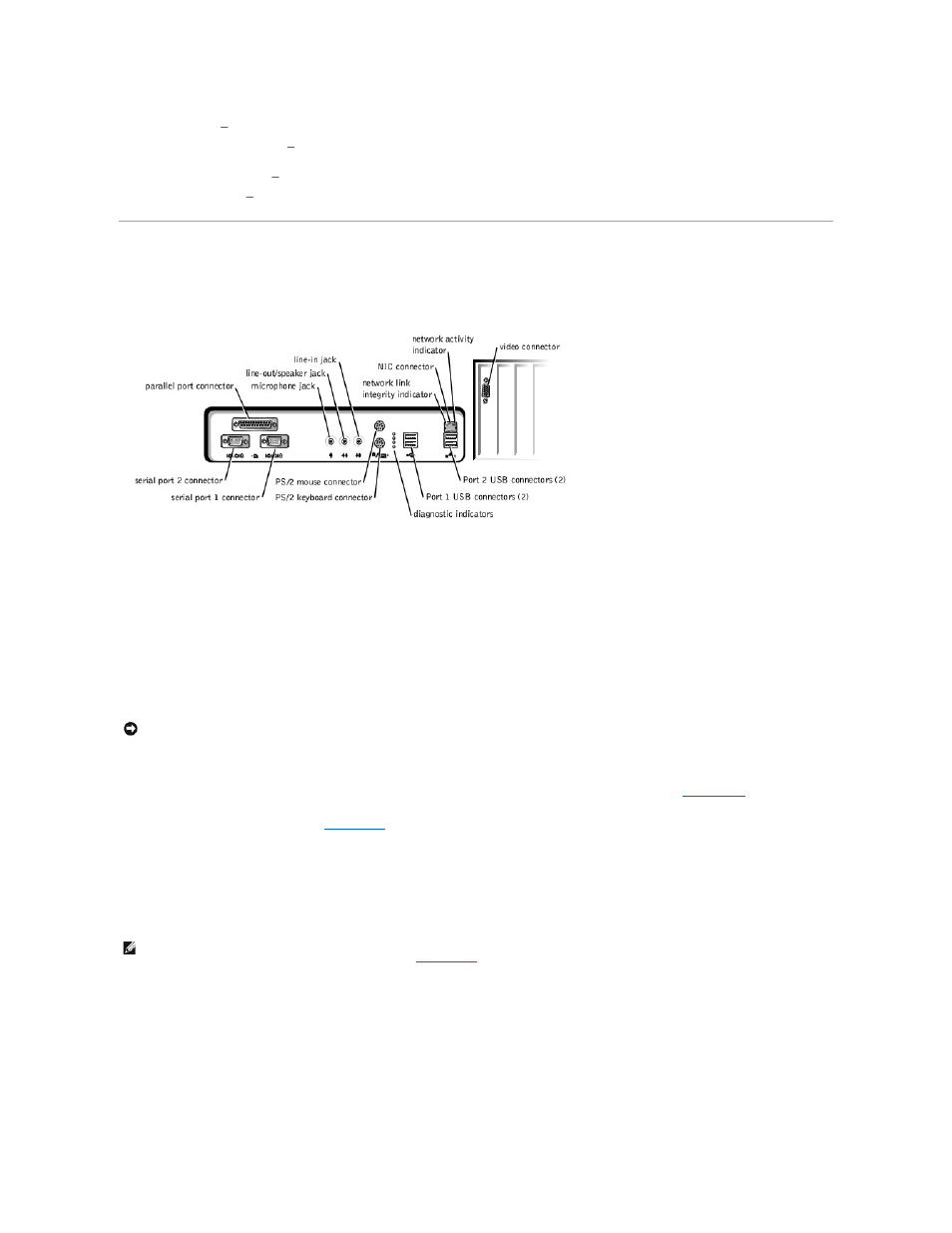 Back view of your computer, Connecting devices | Dell OptiPlex GX400 User Manual | Page 3 / 88