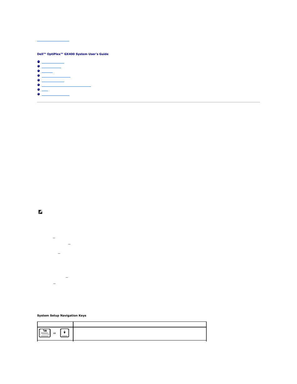 Advanced features, System settings, Entering system setup | System setup screens, System setup navigation keys | Dell OptiPlex GX400 User Manual | Page 6 / 88