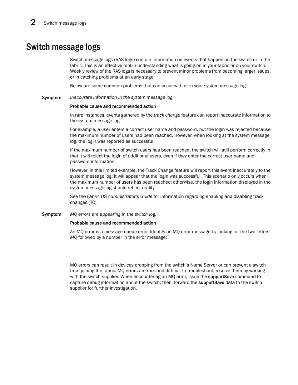 Switch message logs | Dell POWEREDGE M1000E User Manual | Page 26 / 130