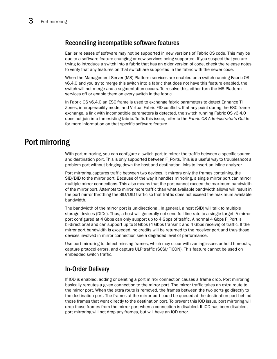 Reconciling incompatible software features, Port mirroring, In-order delivery | Dell POWEREDGE M1000E User Manual | Page 54 / 130