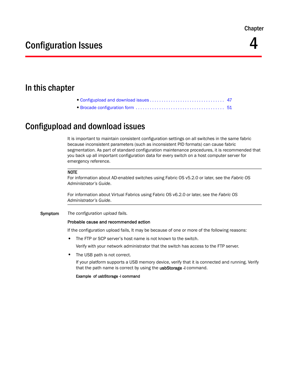 Configuration issues, In this chapter, Configupload and download issues | Chapter 4, Chapter 4, “configuration issues | Dell POWEREDGE M1000E User Manual | Page 61 / 130